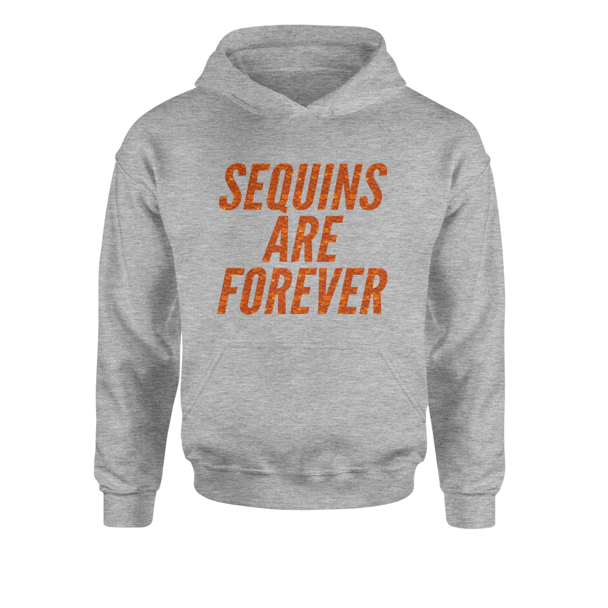 Sequins Are Forever Retro Glam Youth-Sized Hoodie Heather Grey