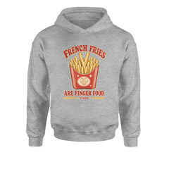 French Fries Are Finger Food IYKYK Youth-Sized Hoodie Heather Grey