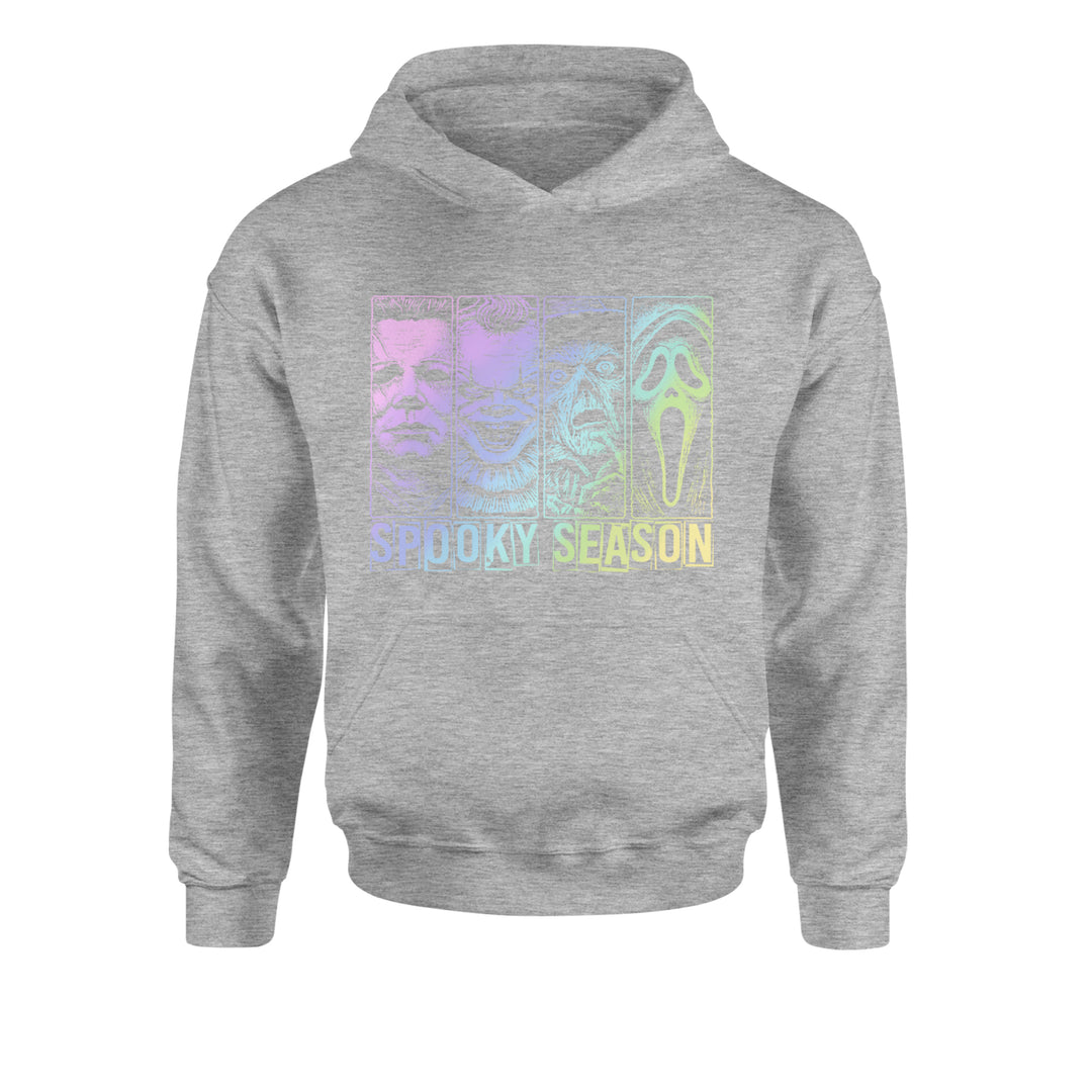 Spooky Season Horror Icons Halloween Youth-Sized Hoodie Heather Grey