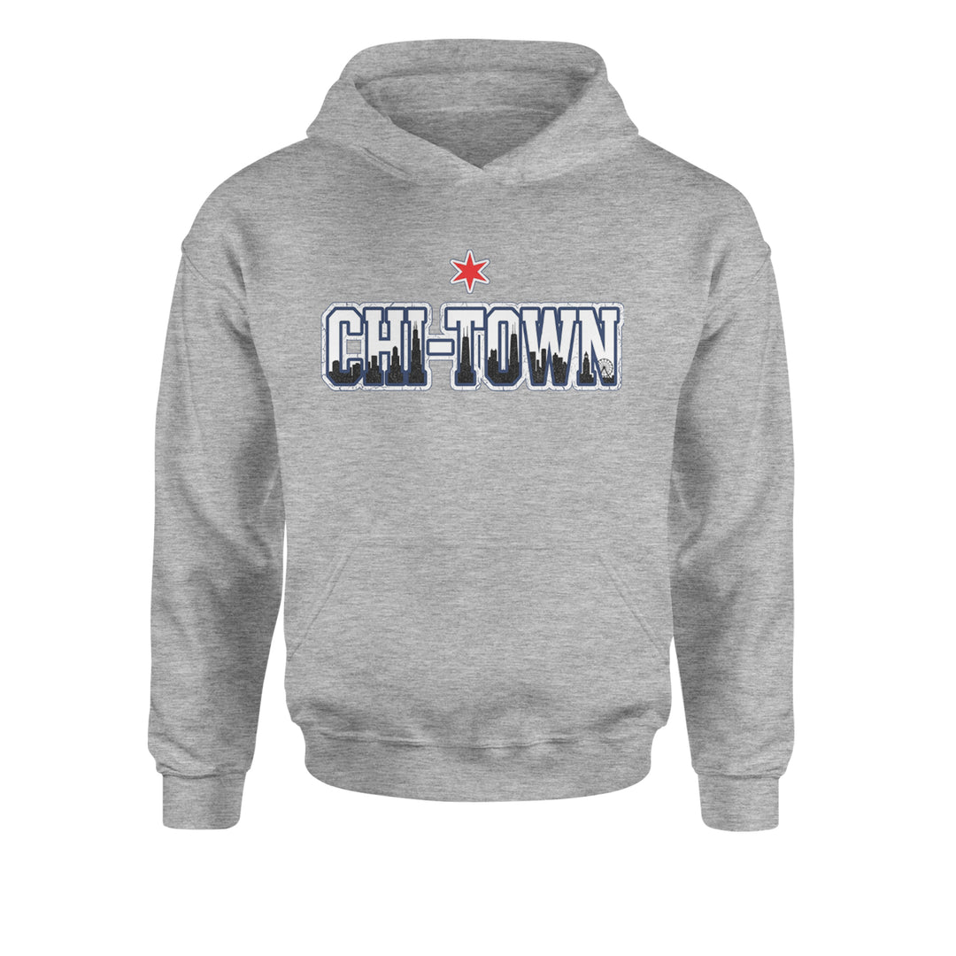 Chicago Chi-Town City Pride Youth-Sized Hoodie Heather Grey