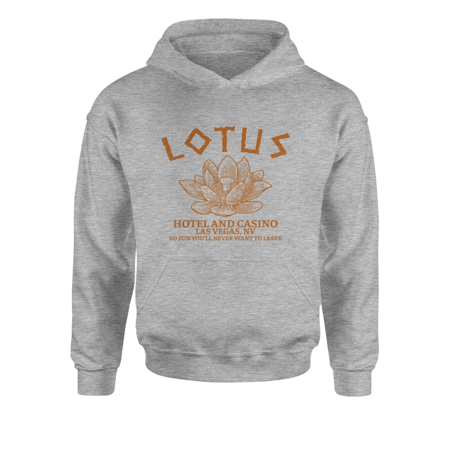 Lotus Hotel and Casino Youth-Sized Hoodie Heather Grey