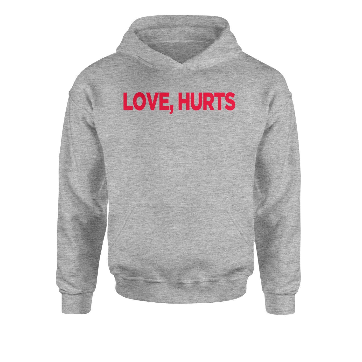 Love Hurts Youth-Sized Hoodie Heather Grey