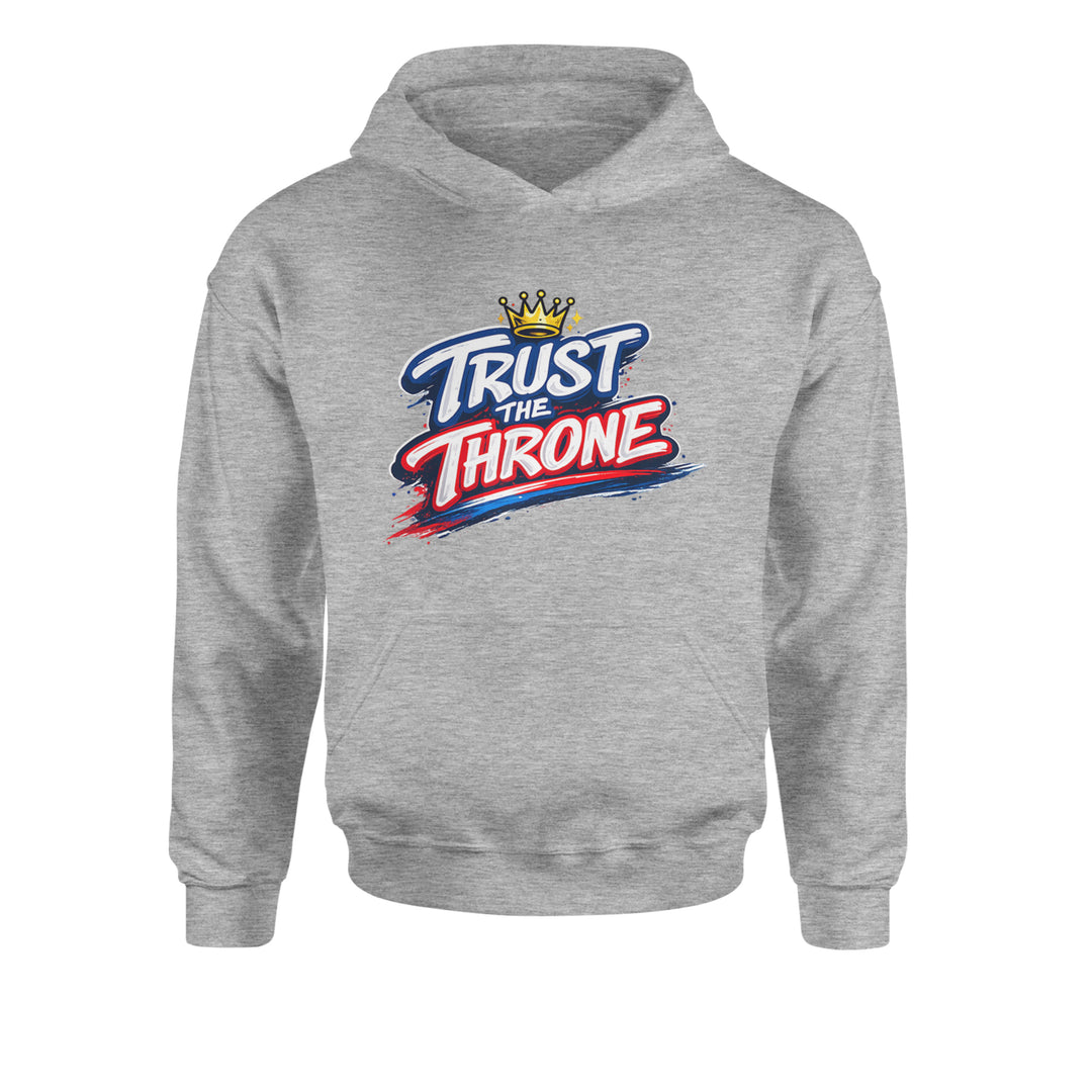 Trust The Throne Crown Philly Hoops Youth-Sized Hoodie Heather Grey