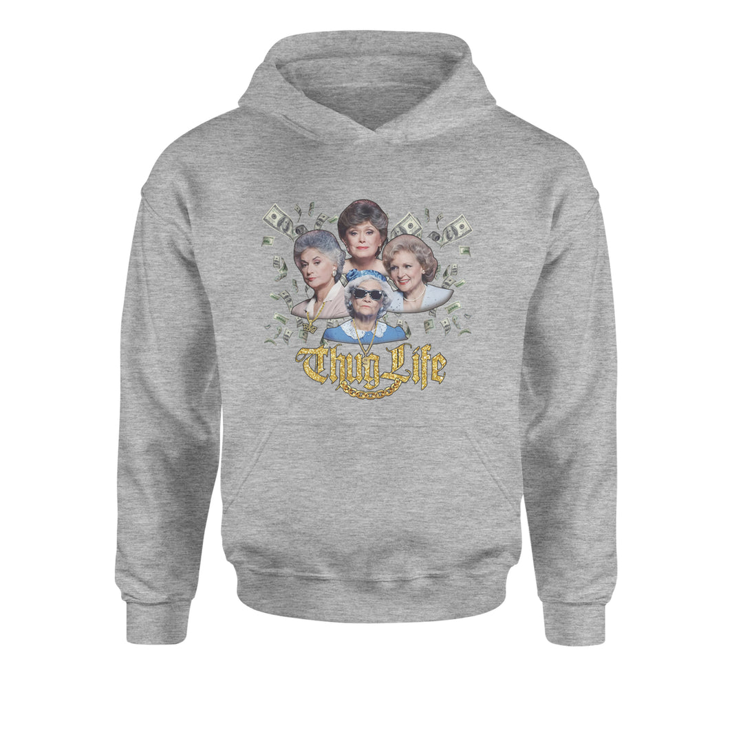 Golden Chain Thug Life Girls Youth-Sized Hoodie Heather Grey