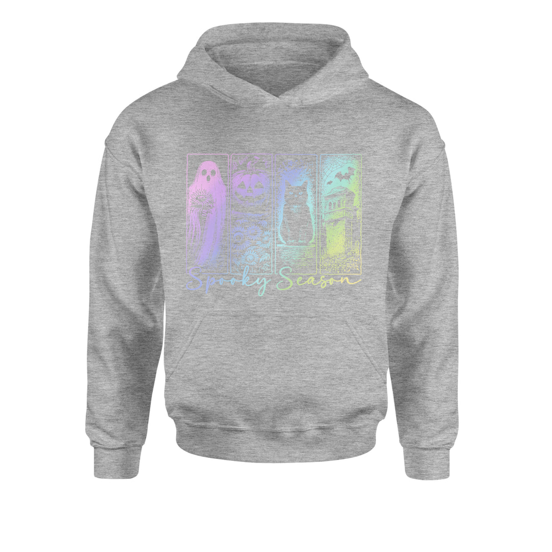 Spooky Season Cute Pastel Halloween Design Youth-Sized Hoodie Heather Grey