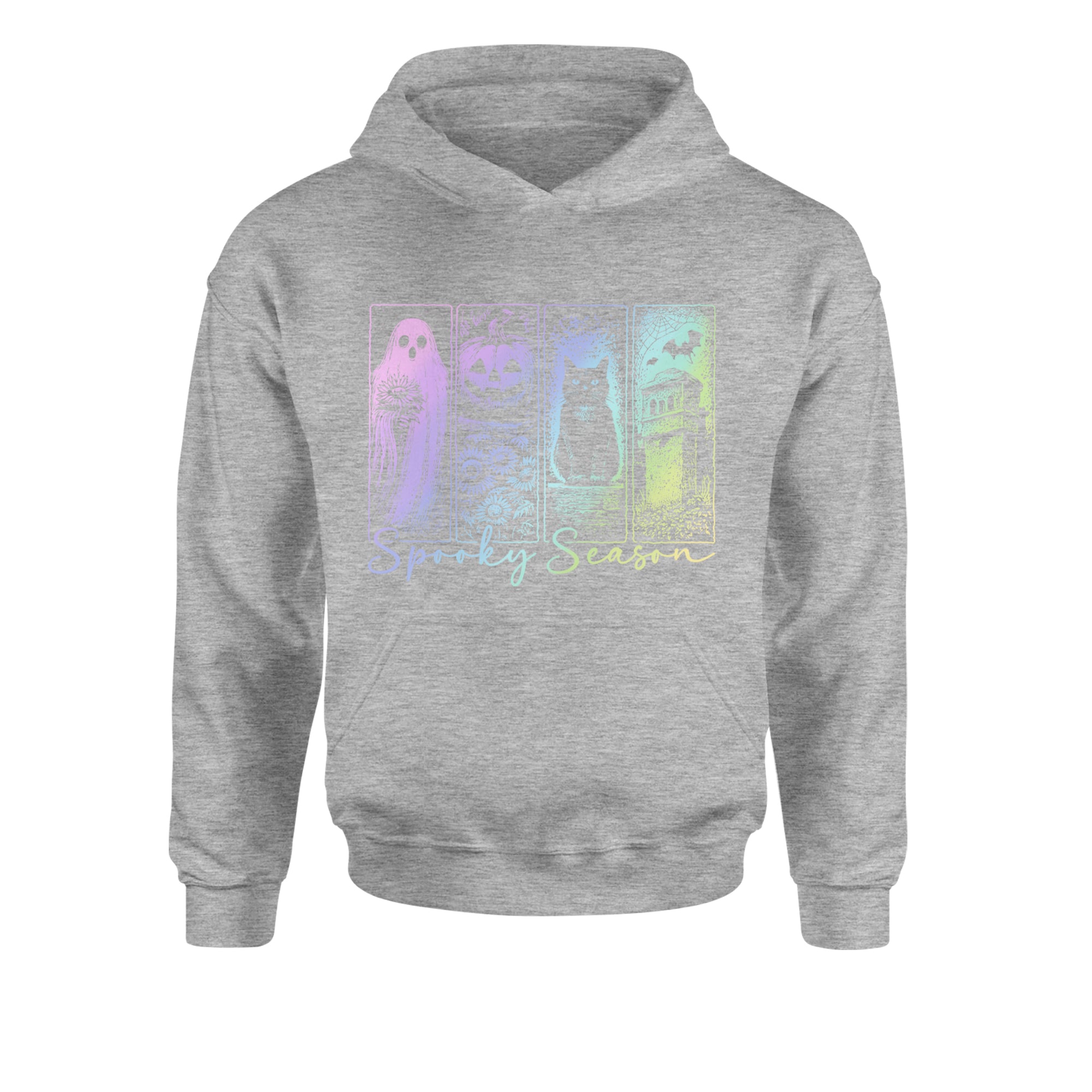 Spooky Season Cute Pastel Halloween Design Youth-Sized Hoodie Heather Grey