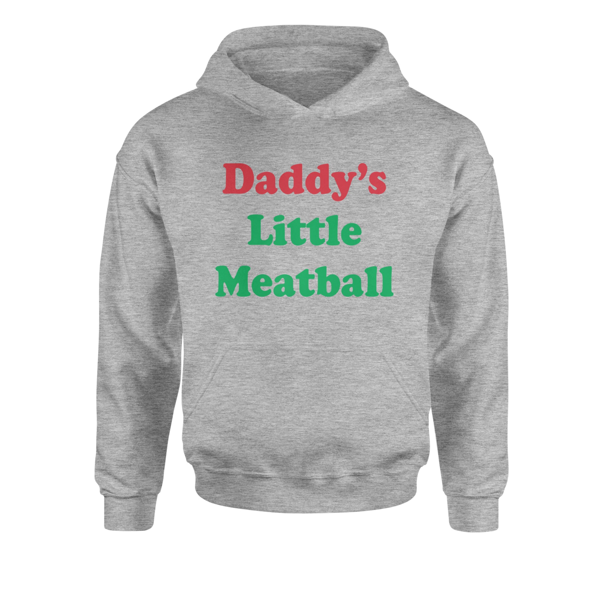 Daddy's Little Meatball Love Island Youth-Sized Hoodie Heather Grey
