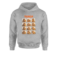Punch Play Hard Love Harder Youth-Sized Hoodie Heather Grey