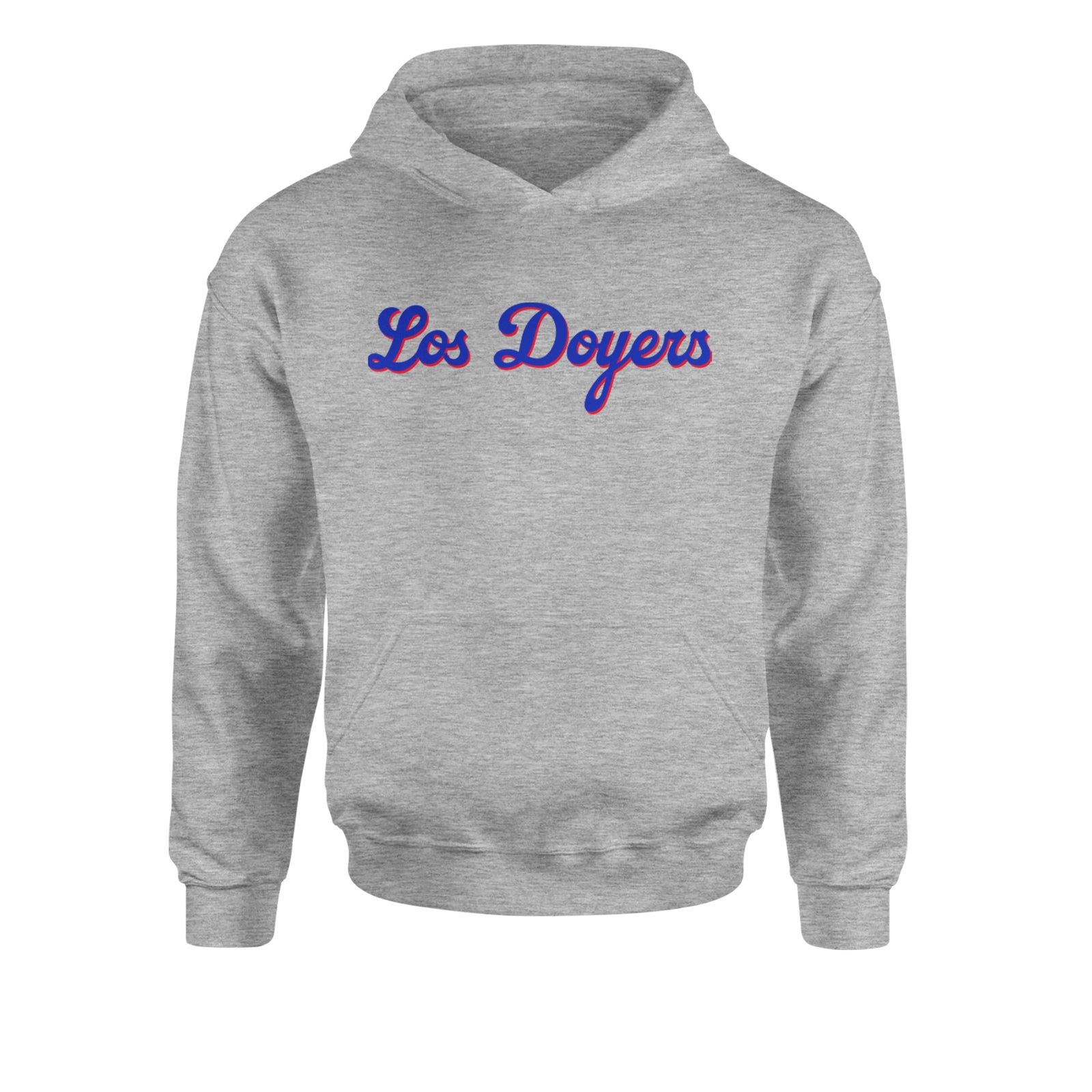Los Doyers LA Baseball Youth-Sized Hoodie Heather Grey