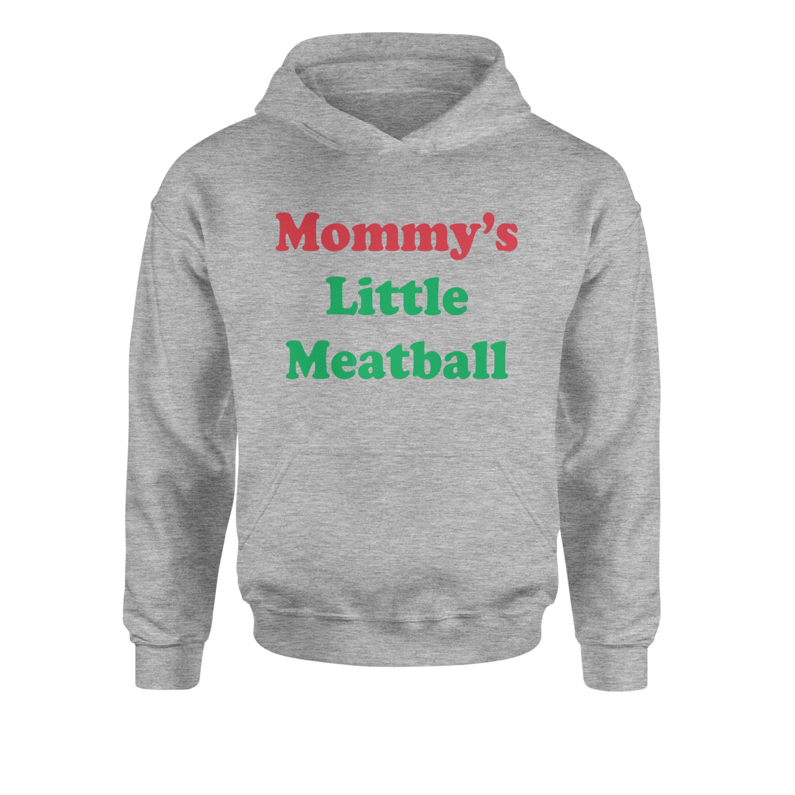Mommy's Little Meatball Love Island Youth-Sized Hoodie Heather Grey