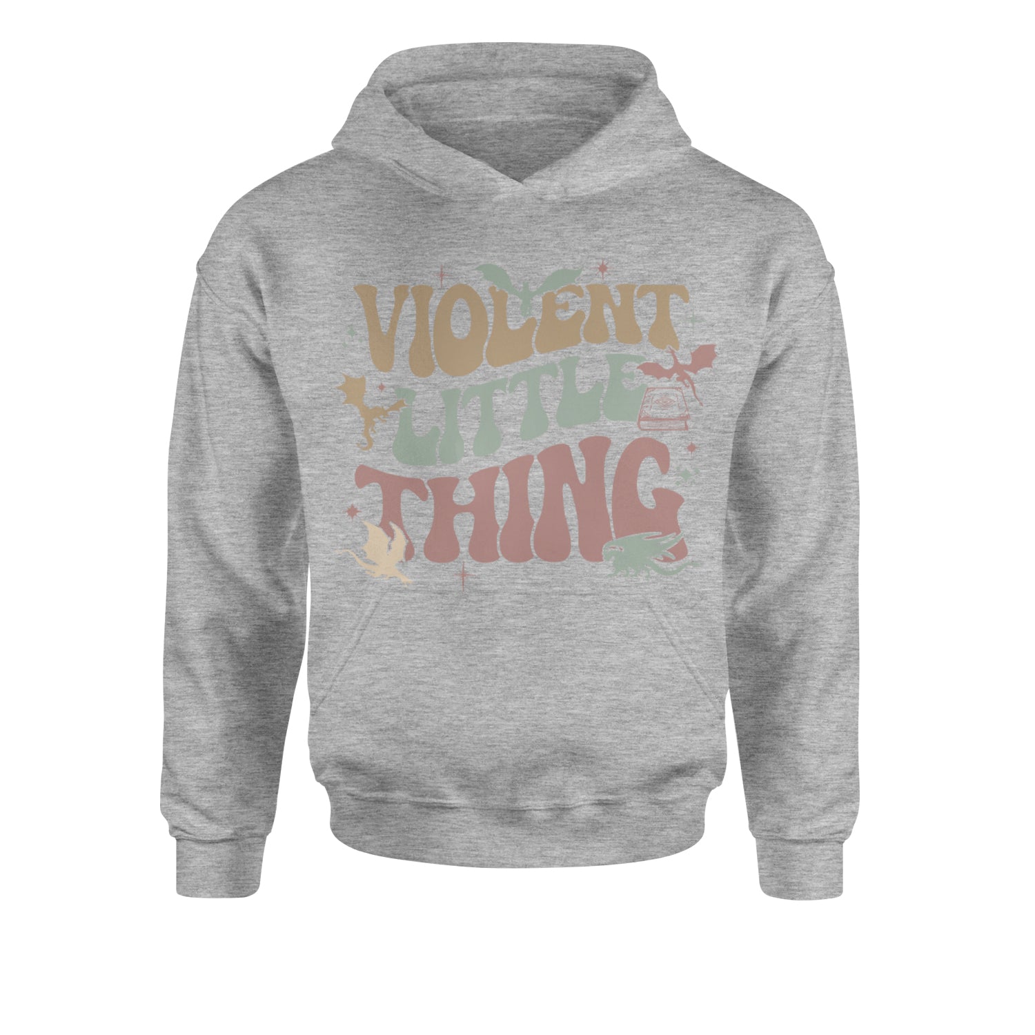 Violent Little Thing Dragon Youth-Sized Hoodie Heather Grey