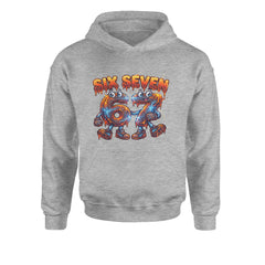 67 Lava Lightning Six Seven Meme Youth-Sized Hoodie Heather Grey