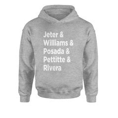 Jeter & Williams & Posada & Pettitte & Rivera Youth-Sized Hoodie Heather Grey