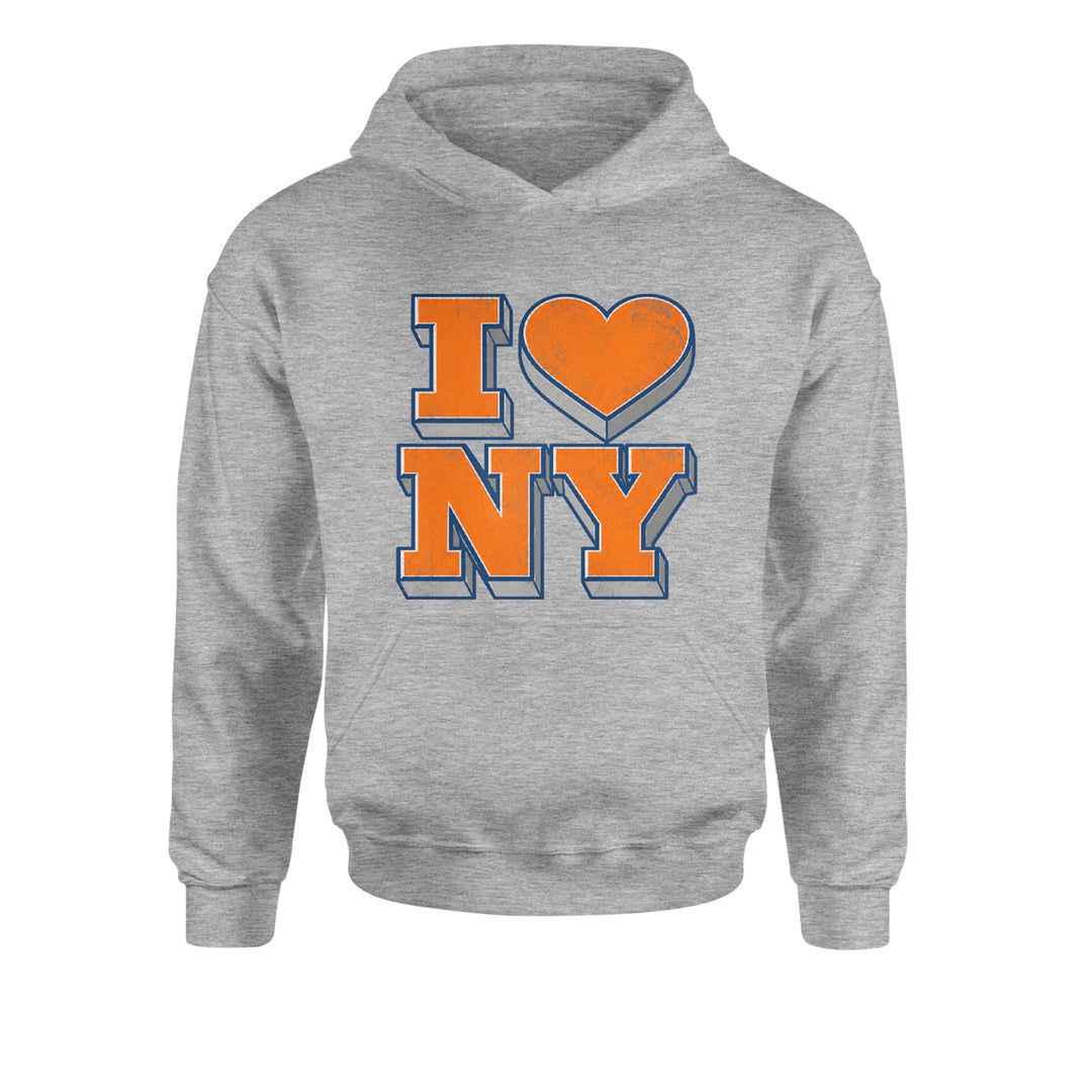 New York City Pride Heart Youth-Sized Hoodie Heather Grey