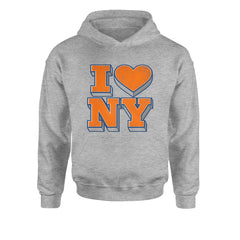 New York City Pride Heart Youth-Sized Hoodie Heather Grey
