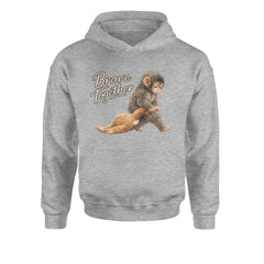 Punch Brave Together Stuffed Animal Youth-Sized Hoodie Heather Grey