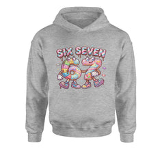 67 Candy Swirl Meme Youth-Sized Hoodie Heather Grey