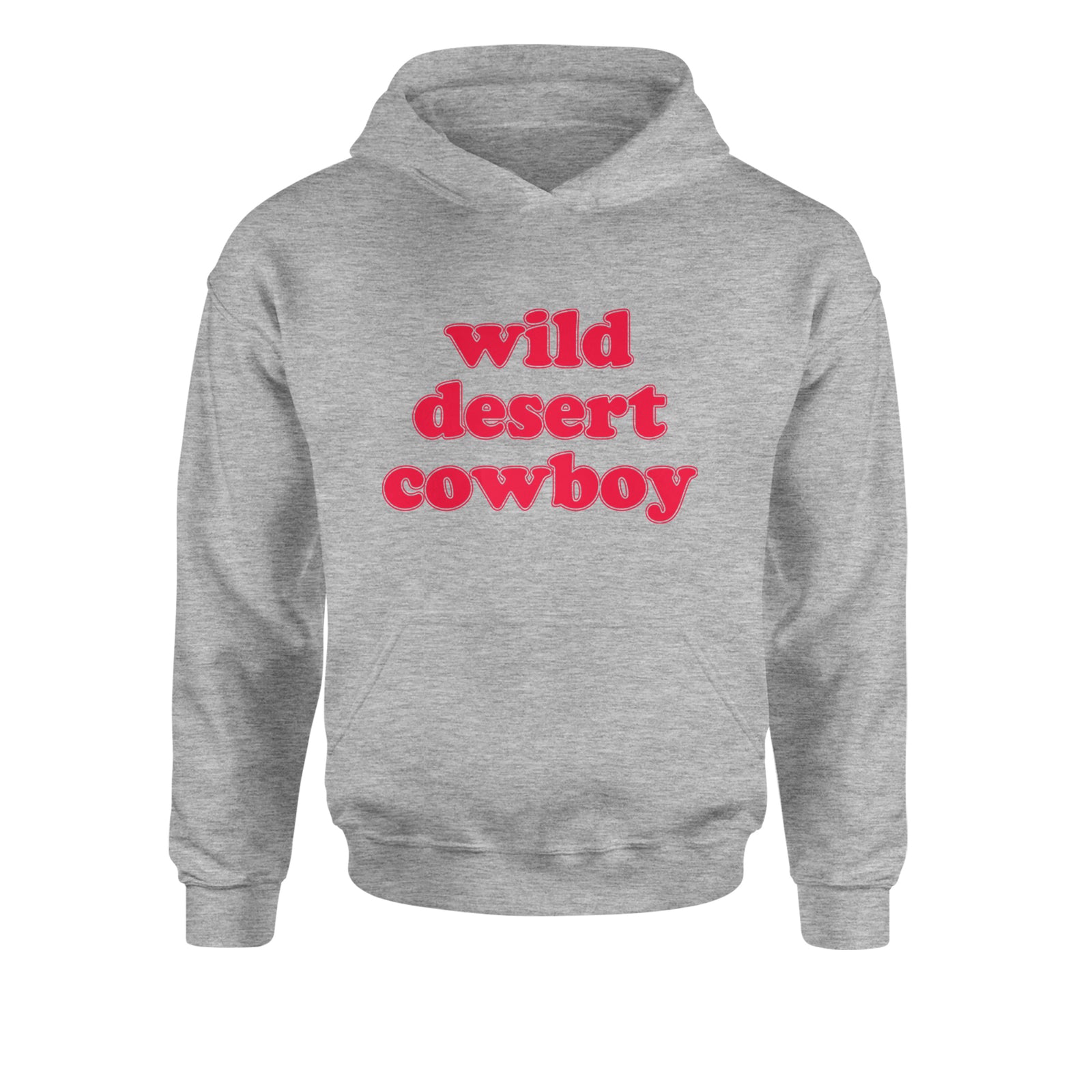Wild Desert Cowboy Country Youth-Sized Hoodie Heather Grey