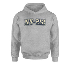 New York City 212 Area Code Skyline  Youth-Sized Hoodie Heather Grey