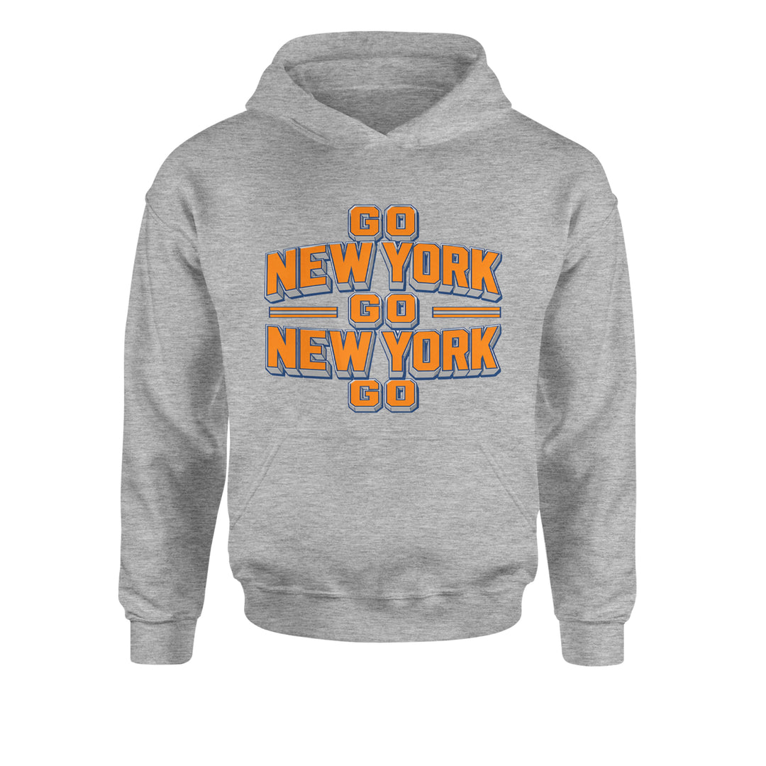 Go New York Go Basketball Youth-Sized Hoodie Heather Grey