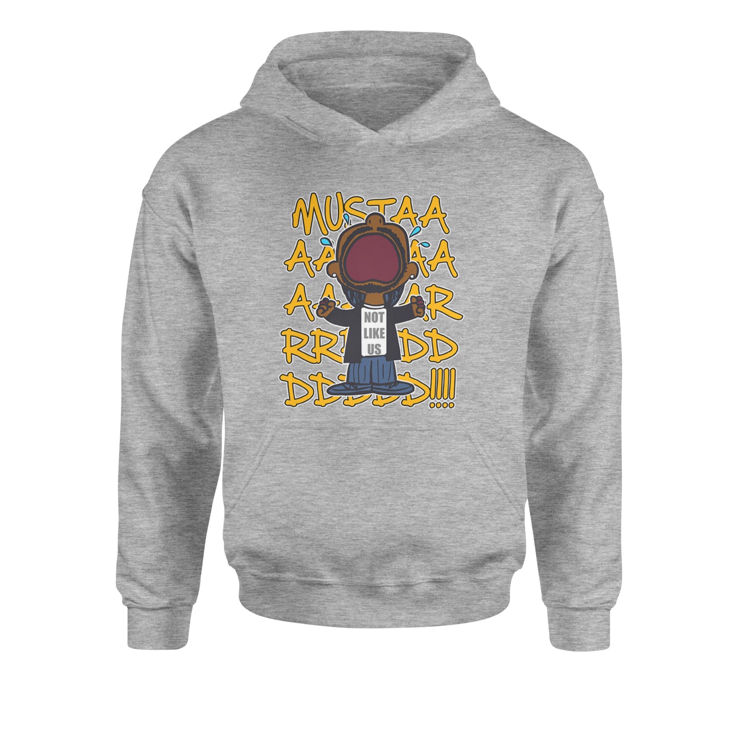 MUSTARD! Not Like Us Tv Off Youth-Sized Hoodie Heather Grey