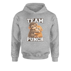 Team Punch Panchi-kun Monkey Youth-Sized Hoodie Heather Grey