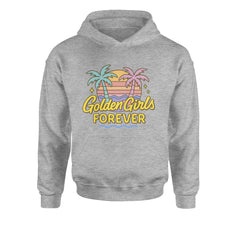 Golden Girls Forever Retro Sunset Youth-Sized Hoodie Heather Grey