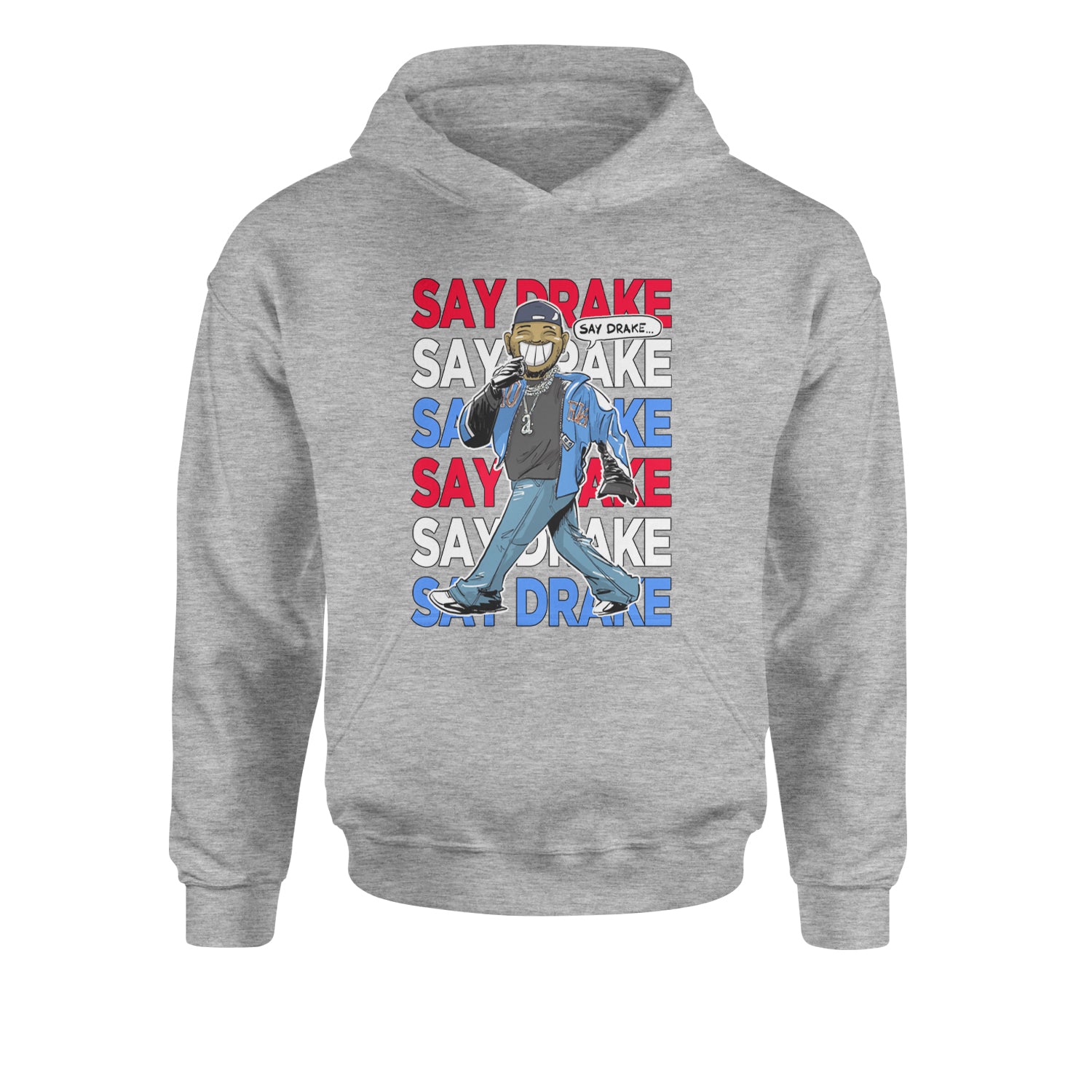 Say Drake Smiling Meme Mustard Youth-Sized Hoodie Heather Grey