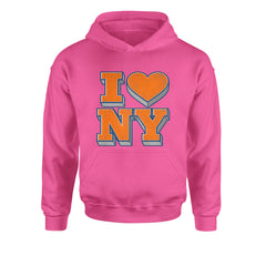 New York City Pride Heart Youth-Sized Hoodie Hot Pink