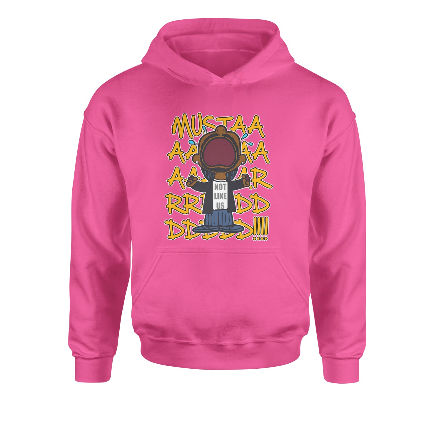 MUSTARD! Not Like Us Tv Off Youth-Sized Hoodie Hot Pink