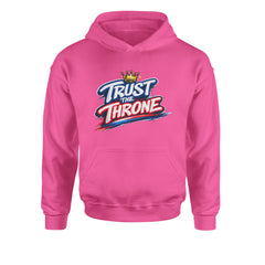 Trust The Throne Crown Philly Hoops Youth-Sized Hoodie Hot Pink