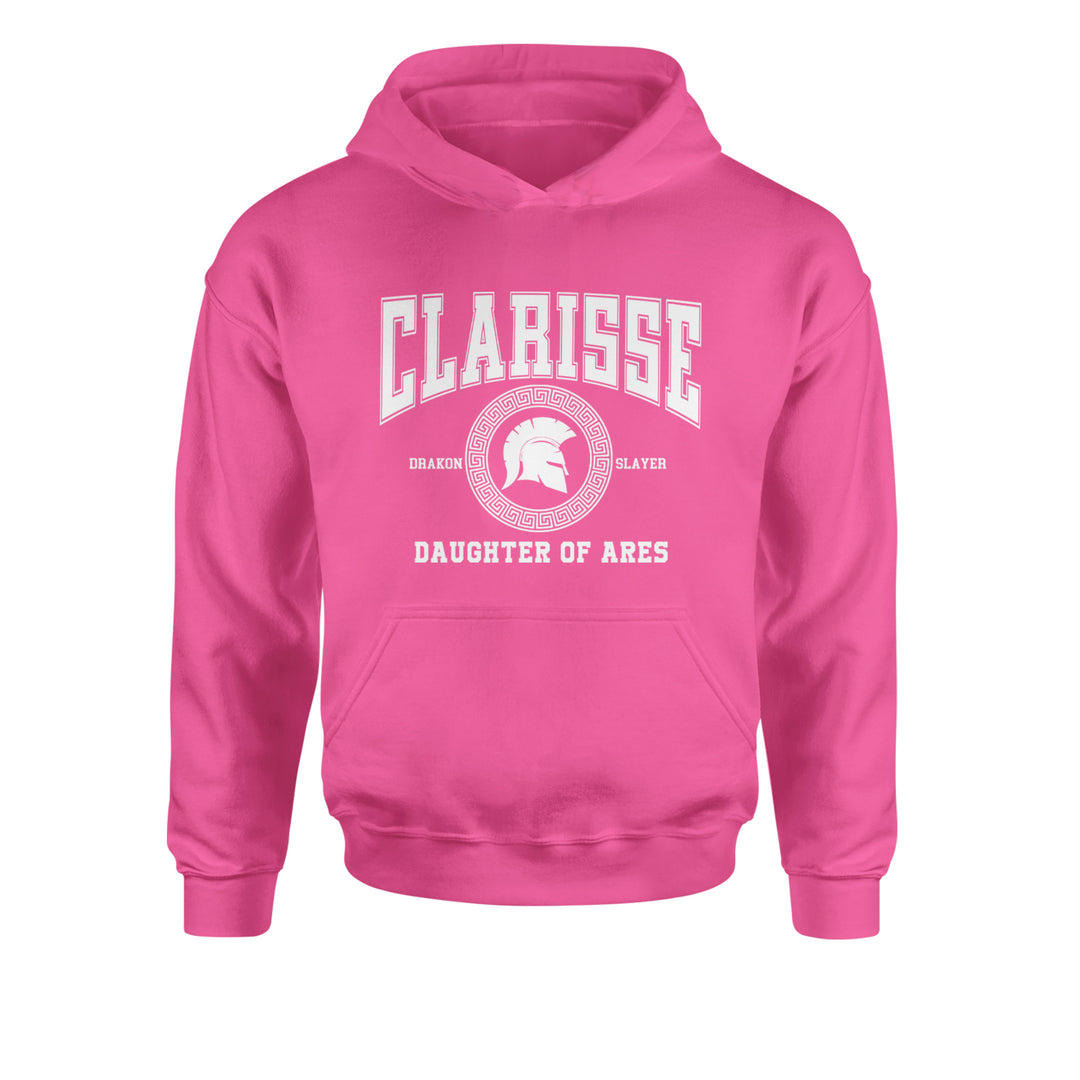 Clarisse Daughter of Ares Battle Ready Youth-Sized Hoodie Hot Pink