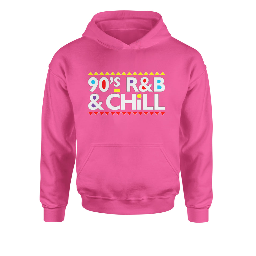 90s R&B and Chill Retro Throwback Youth-Sized Hoodie Hot Pink