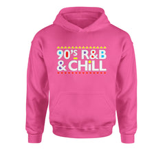90s R&B and Chill Retro Throwback Youth-Sized Hoodie Hot Pink