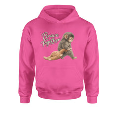 Punch Brave Together Stuffed Animal Youth-Sized Hoodie Hot Pink