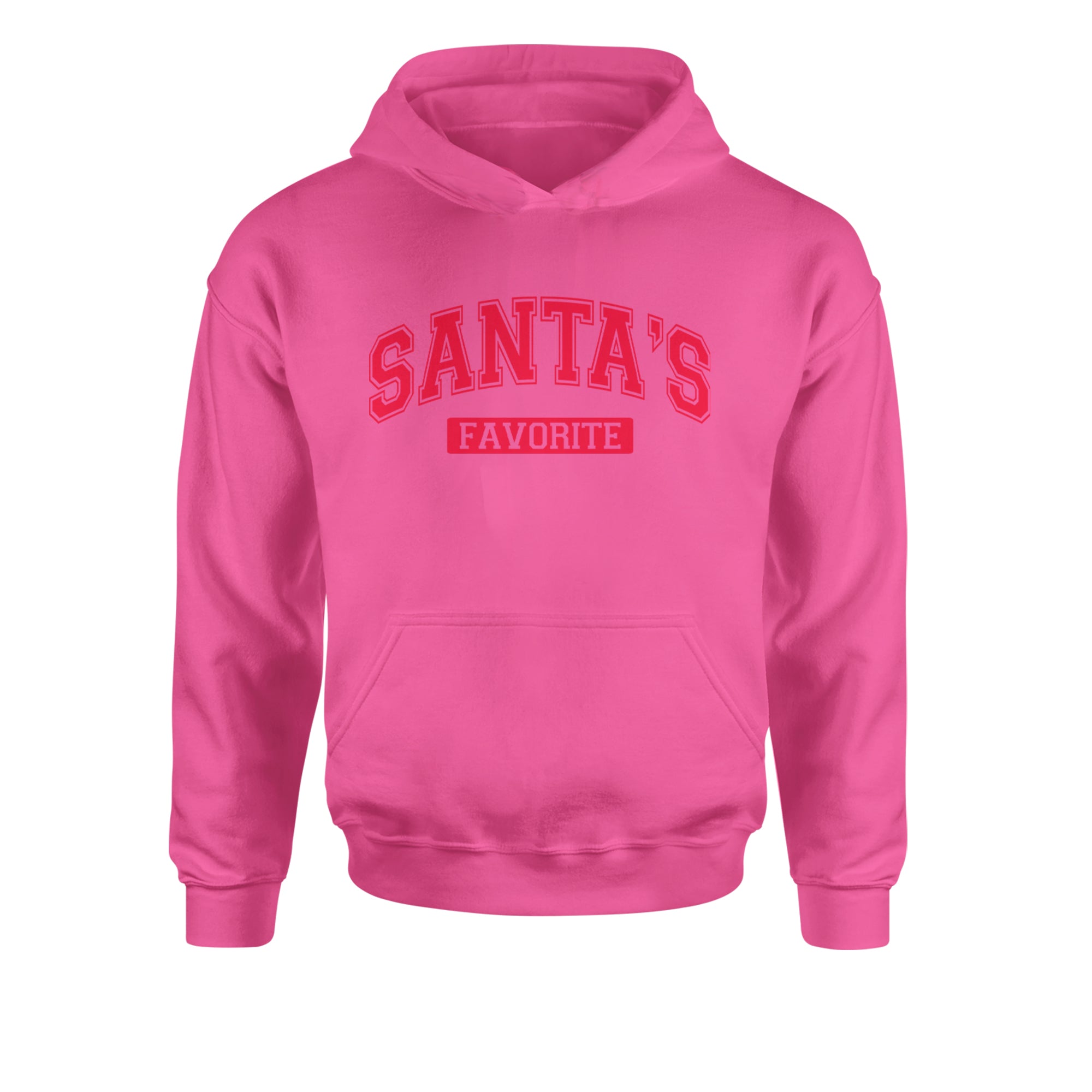Santa's Favorite Youth-Sized Hoodie Hot Pink