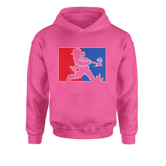 Batter Up Philly Baseball Phan Youth-Sized Hoodie Hot Pink
