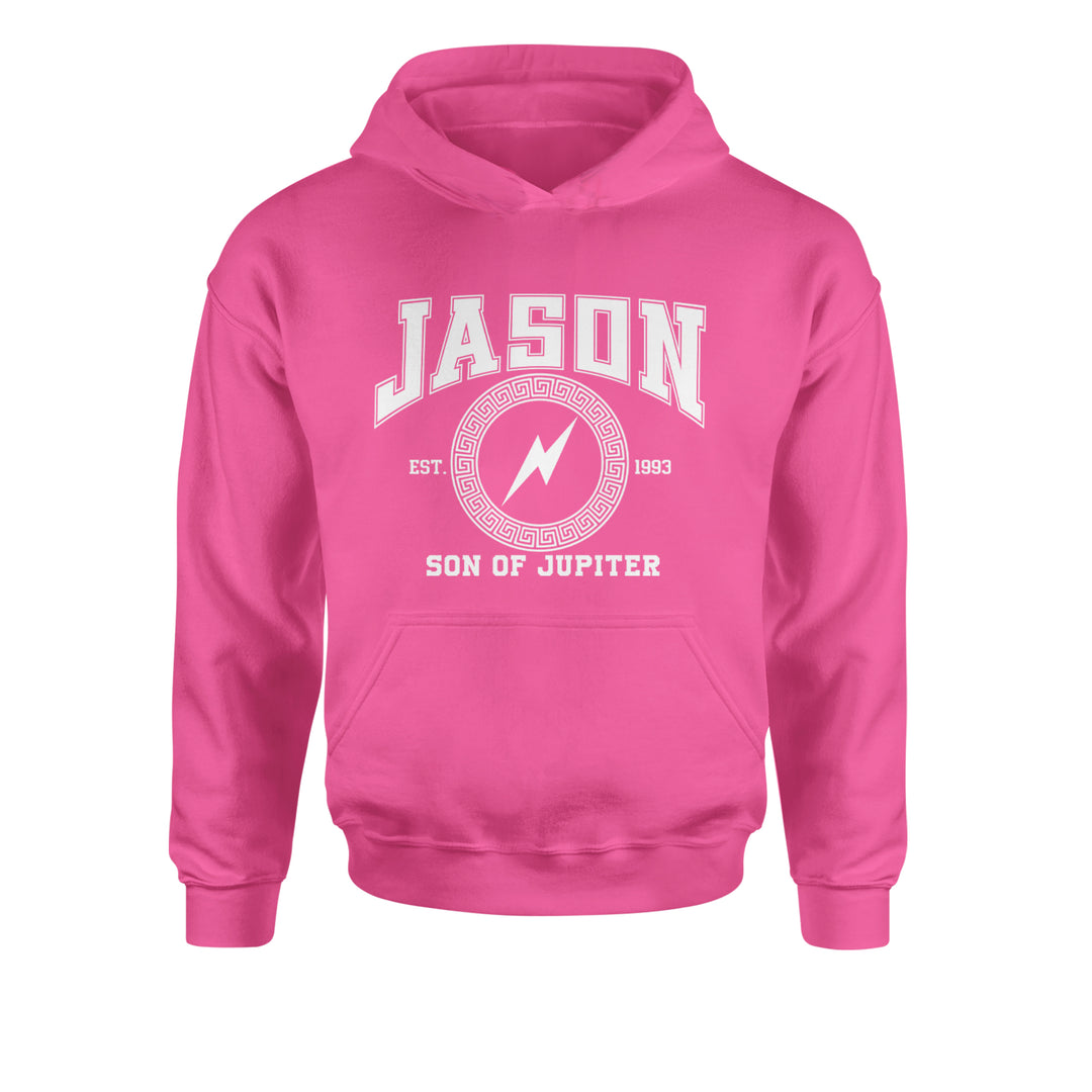 Jason Son of Jupiter Storm Bringer Youth-Sized Hoodie Hot Pink