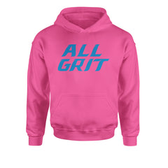 All Grit Detroit Football Youth-Sized Hoodie Hot Pink