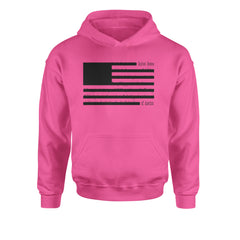 Redacted American Flag Youth-Sized Hoodie Hot Pink