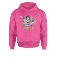 Golden Chain Thug Life Girls Youth-Sized Hoodie Hot Pink