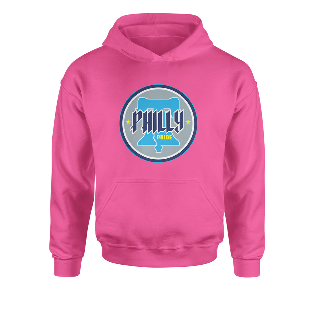 Philly Pride Liberty Bell Youth-Sized Hoodie Hot Pink