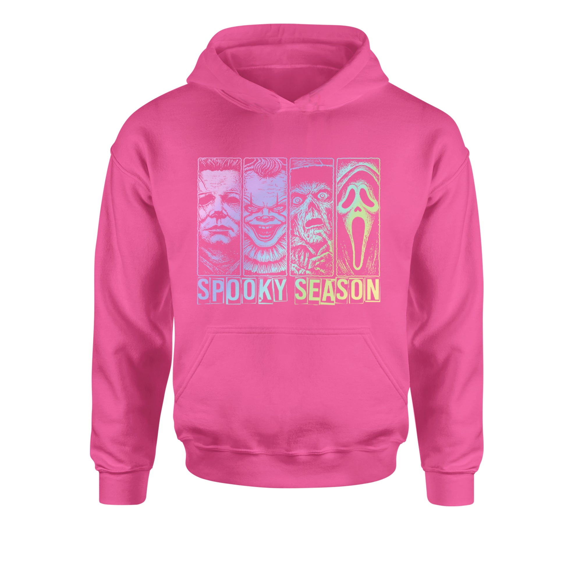Spooky Season Horror Icons Halloween Youth-Sized Hoodie Hot Pink