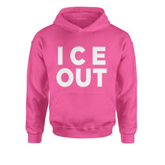 Ice Out Protest Youth-Sized Hoodie Hot Pink