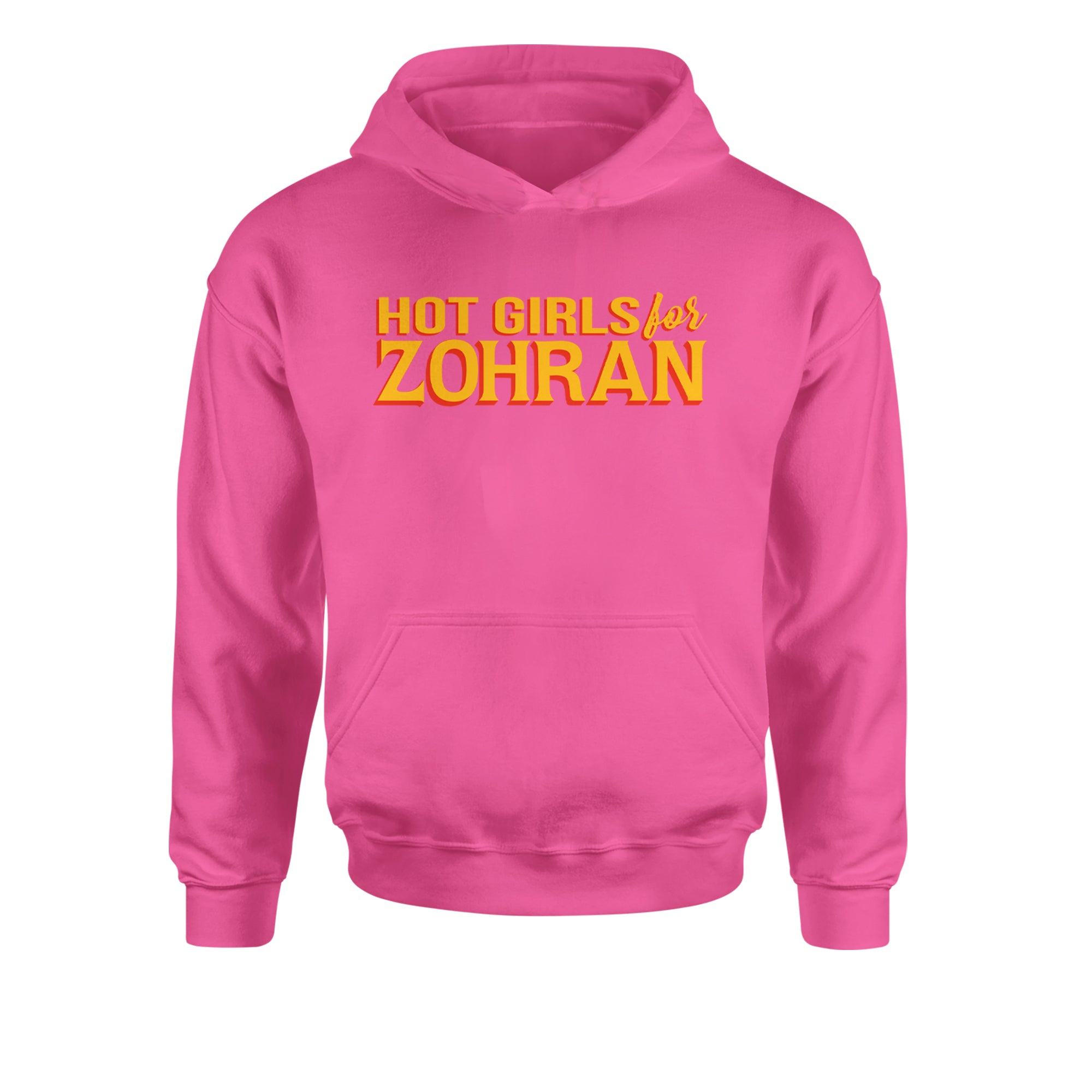 Hot Girls for Zohran Meme Youth-Sized Hoodie Hot Pink