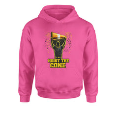 Hoist The Cone Pittsburgh Pride Youth-Sized Hoodie Hot Pink