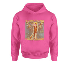 Tung Tung Tung Sahur Enforcer Youth-Sized Hoodie Hot Pink