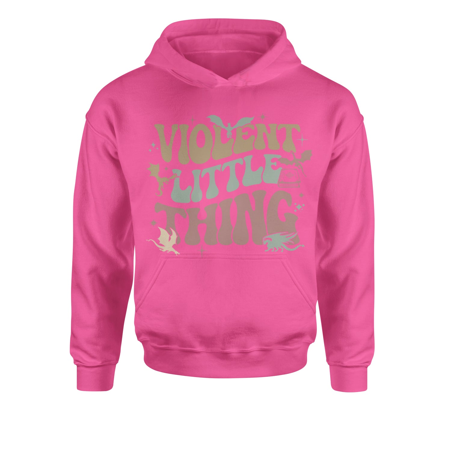 Violent Little Thing Dragon Youth-Sized Hoodie Hot Pink