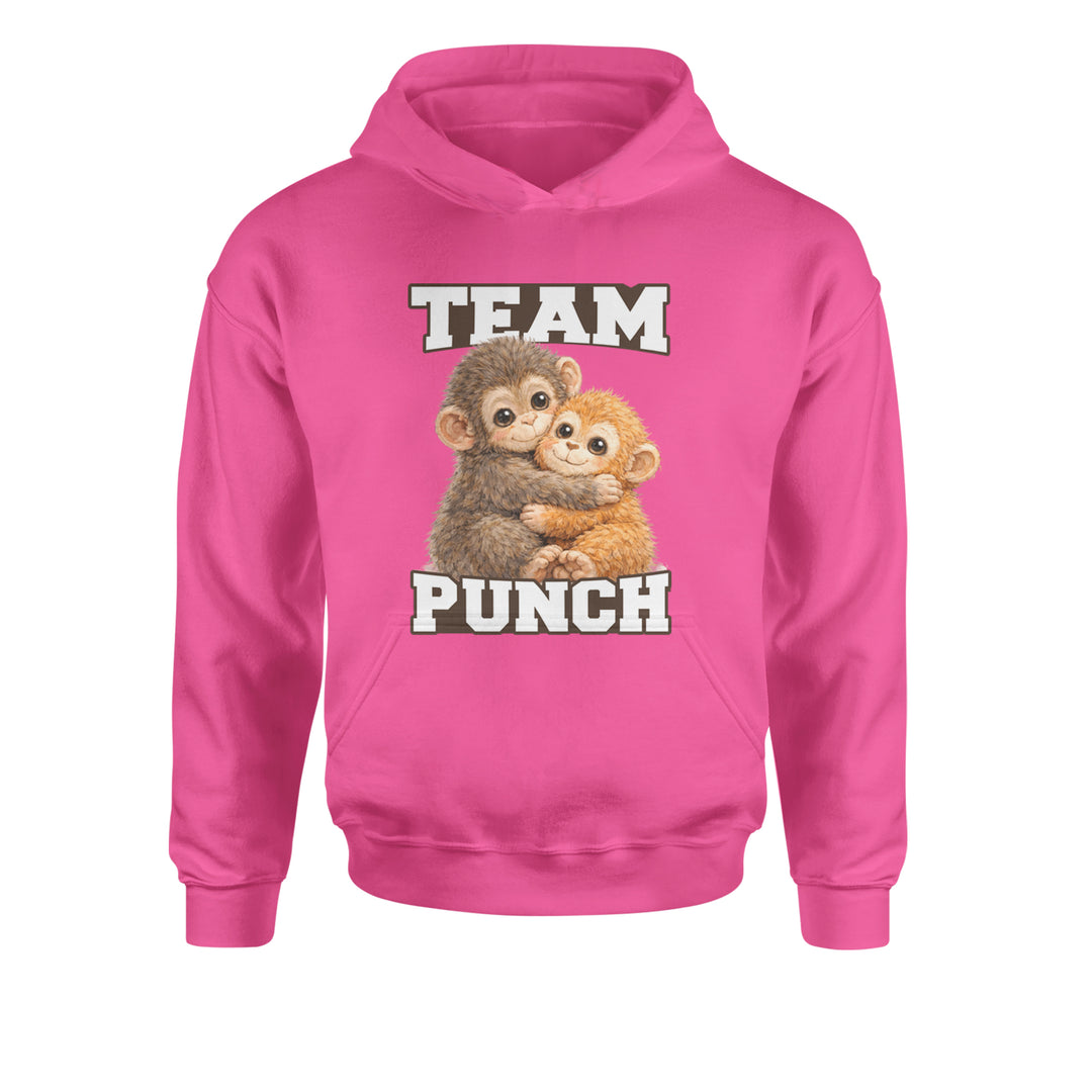 Team Punch Panchi-kun Monkey Youth-Sized Hoodie Hot Pink
