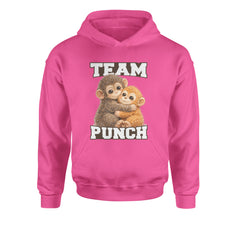Team Punch Panchi-kun Monkey Youth-Sized Hoodie Hot Pink